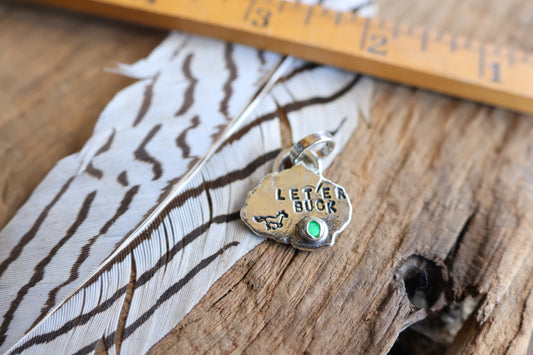 Let’er buck charm sterling silver with opal doublet