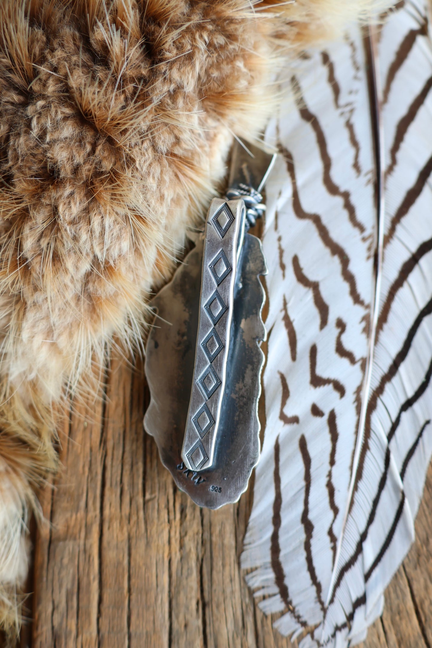 Feather • Golden Hills Turquoise Pendant