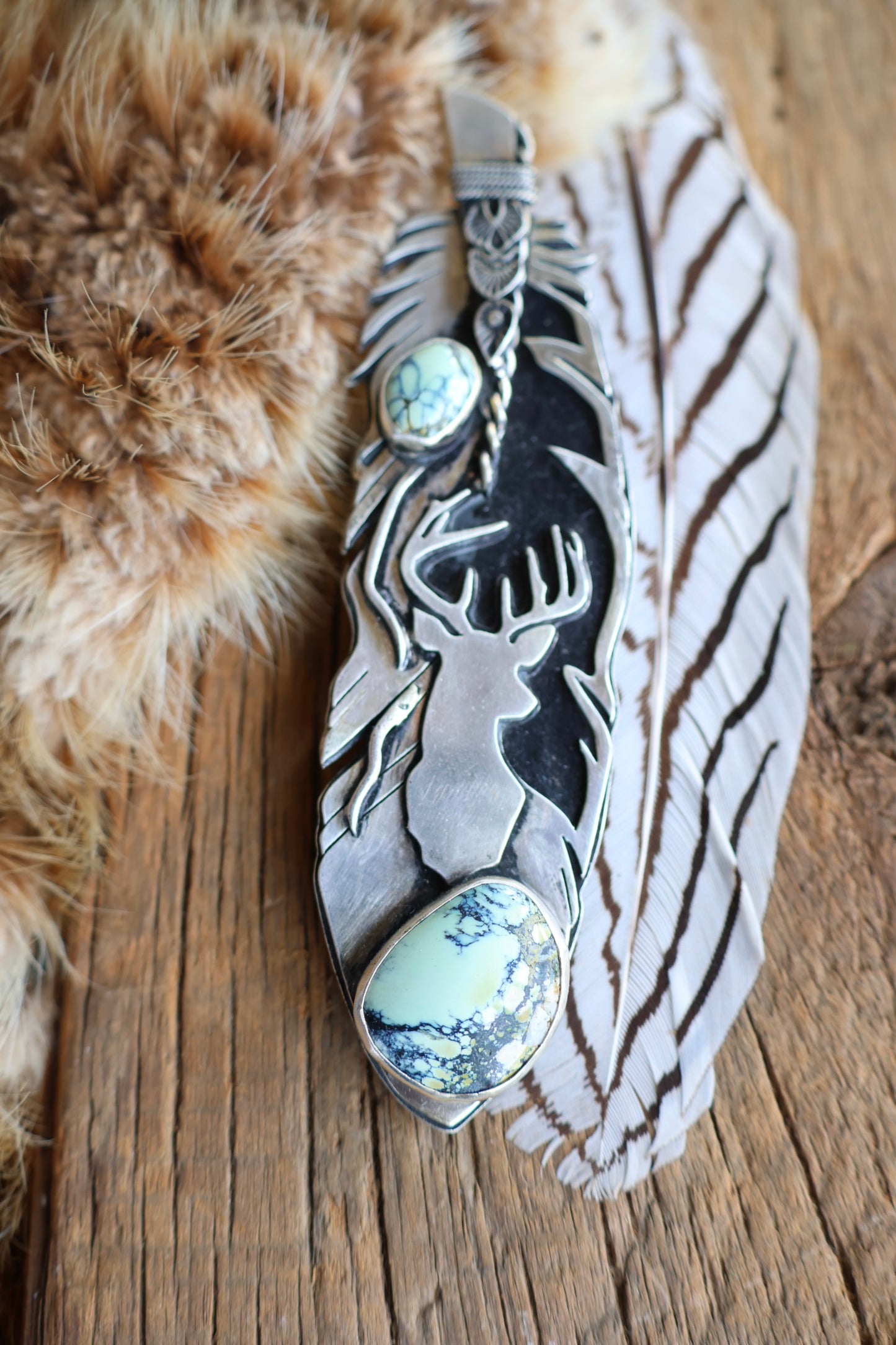 Feather • Price Variscite Pendant