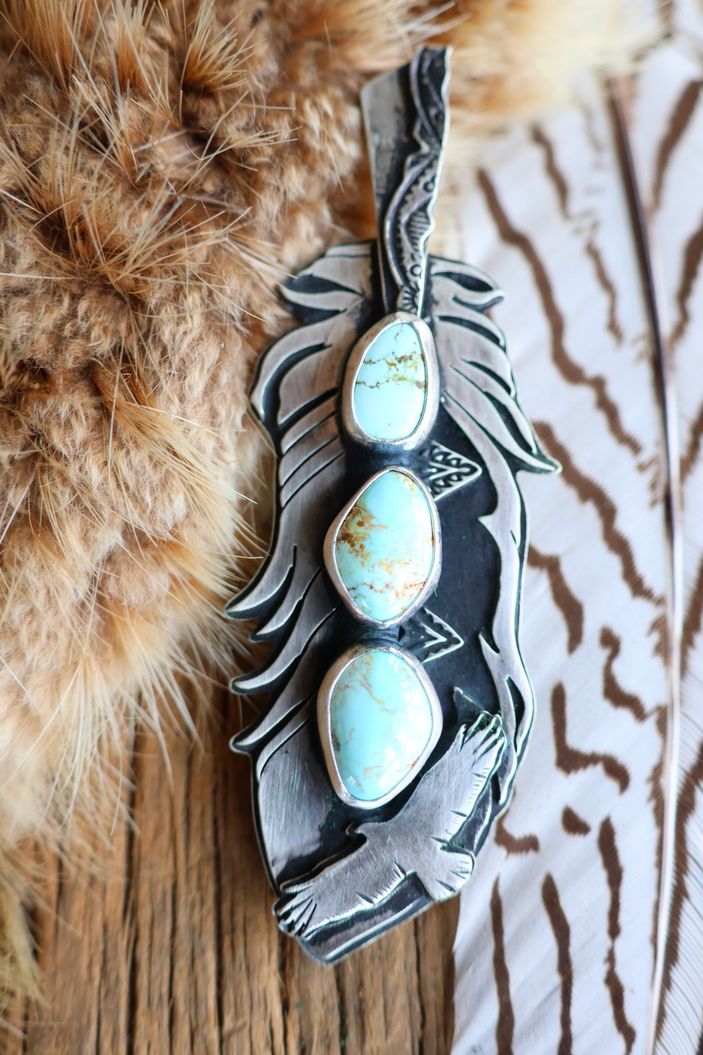 Feather • Valley Blue Turquoise Pendant