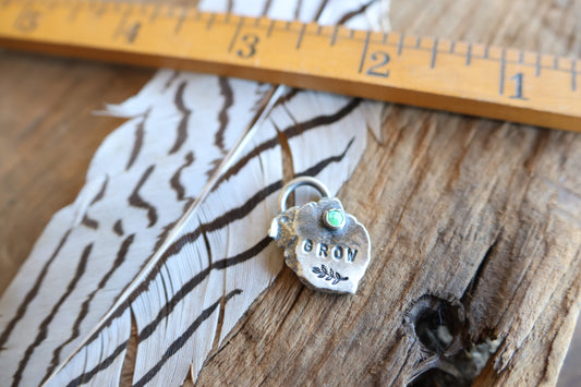 Grow charm sterling silver with opal doublet