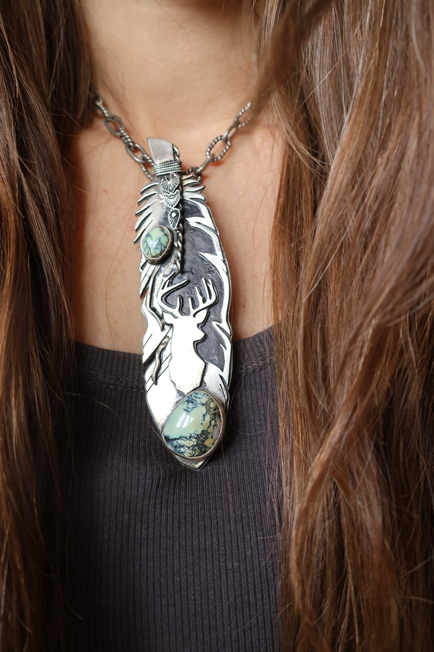 Feather • Price Variscite Pendant