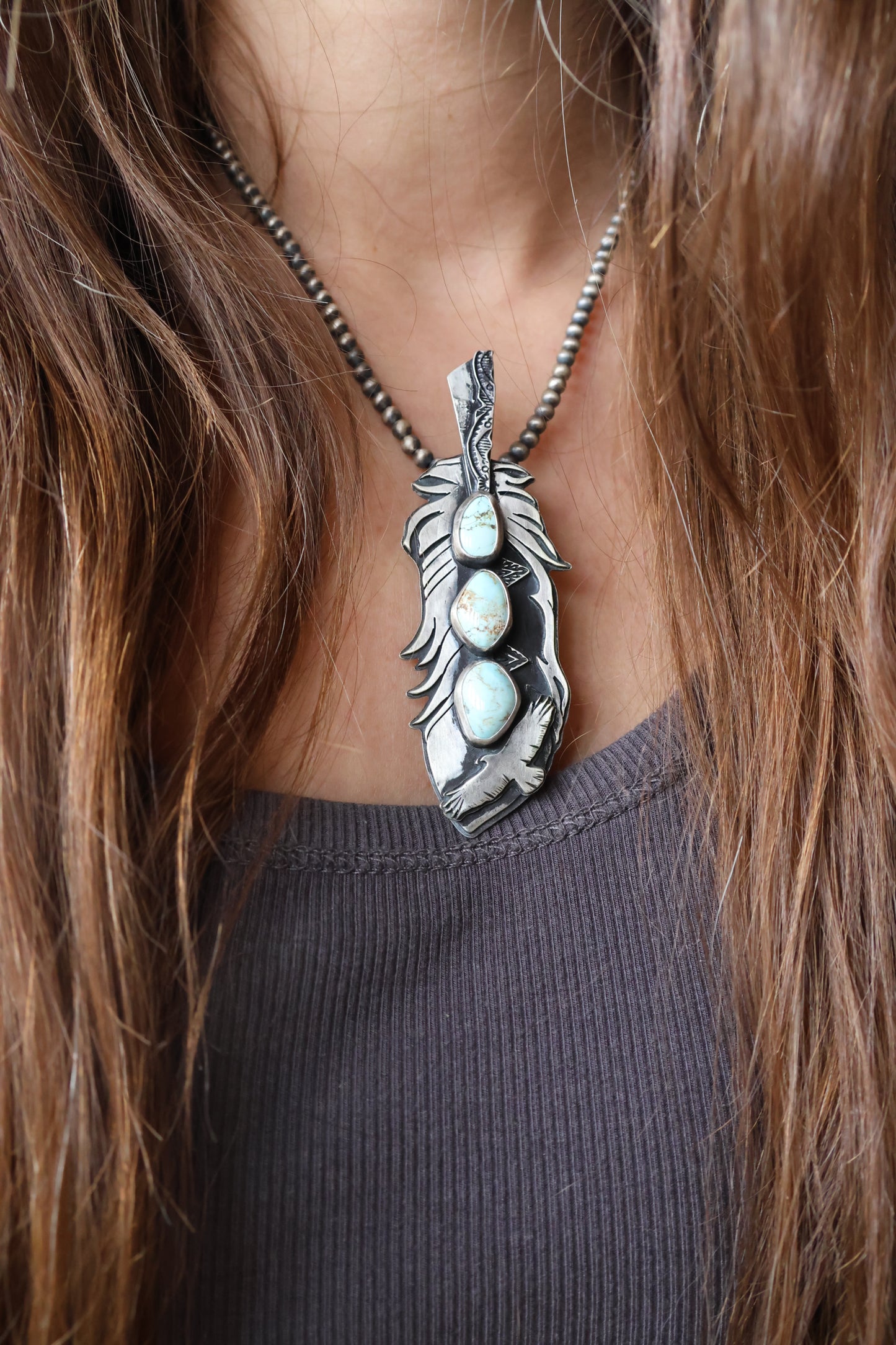 Feather • Valley Blue Turquoise Pendant