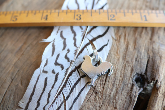 Rooster charm sterling silver