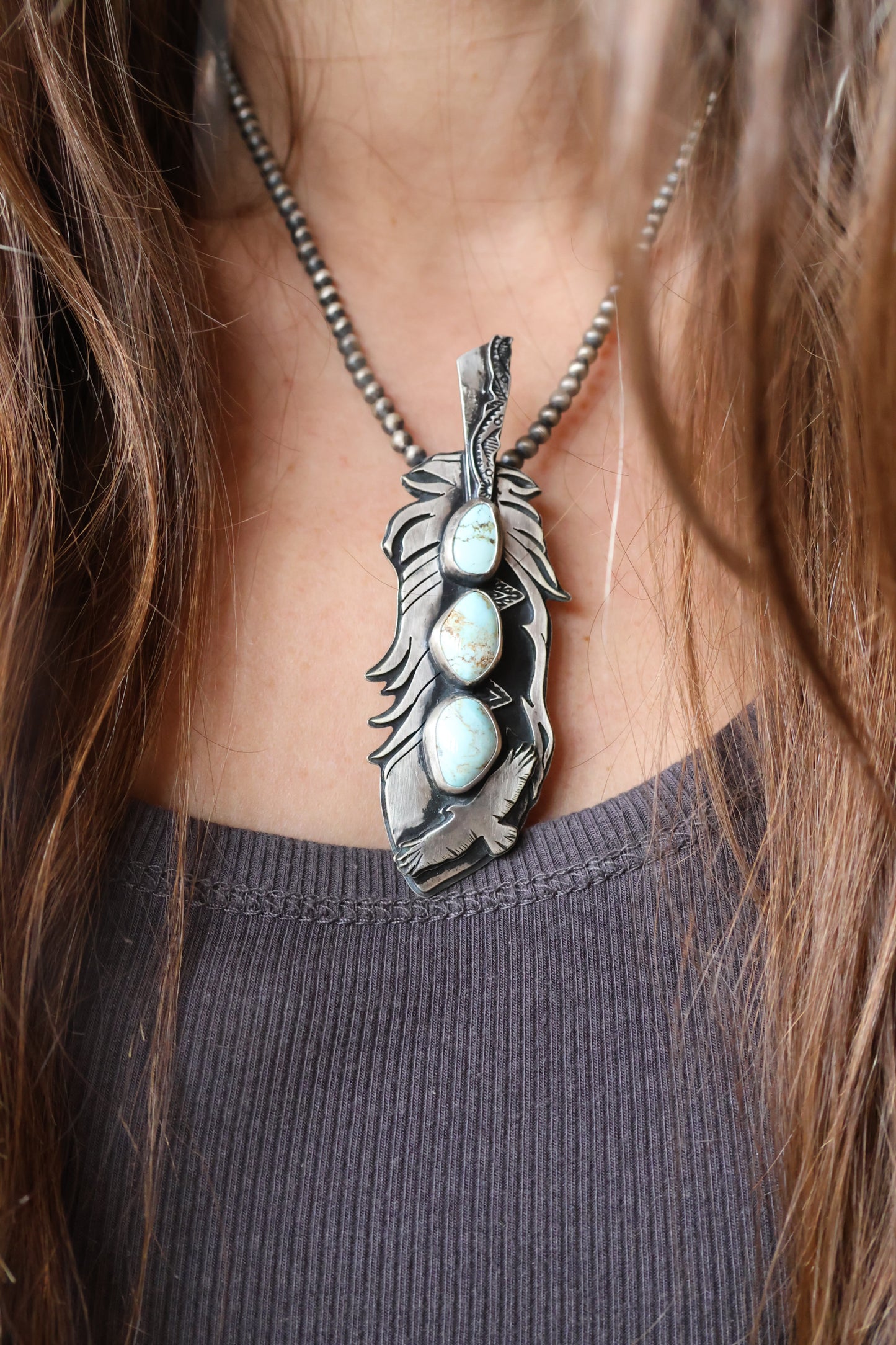 Feather • Valley Blue Turquoise Pendant