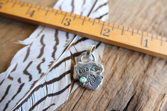 Lucky charm sterling silver with opal doublet