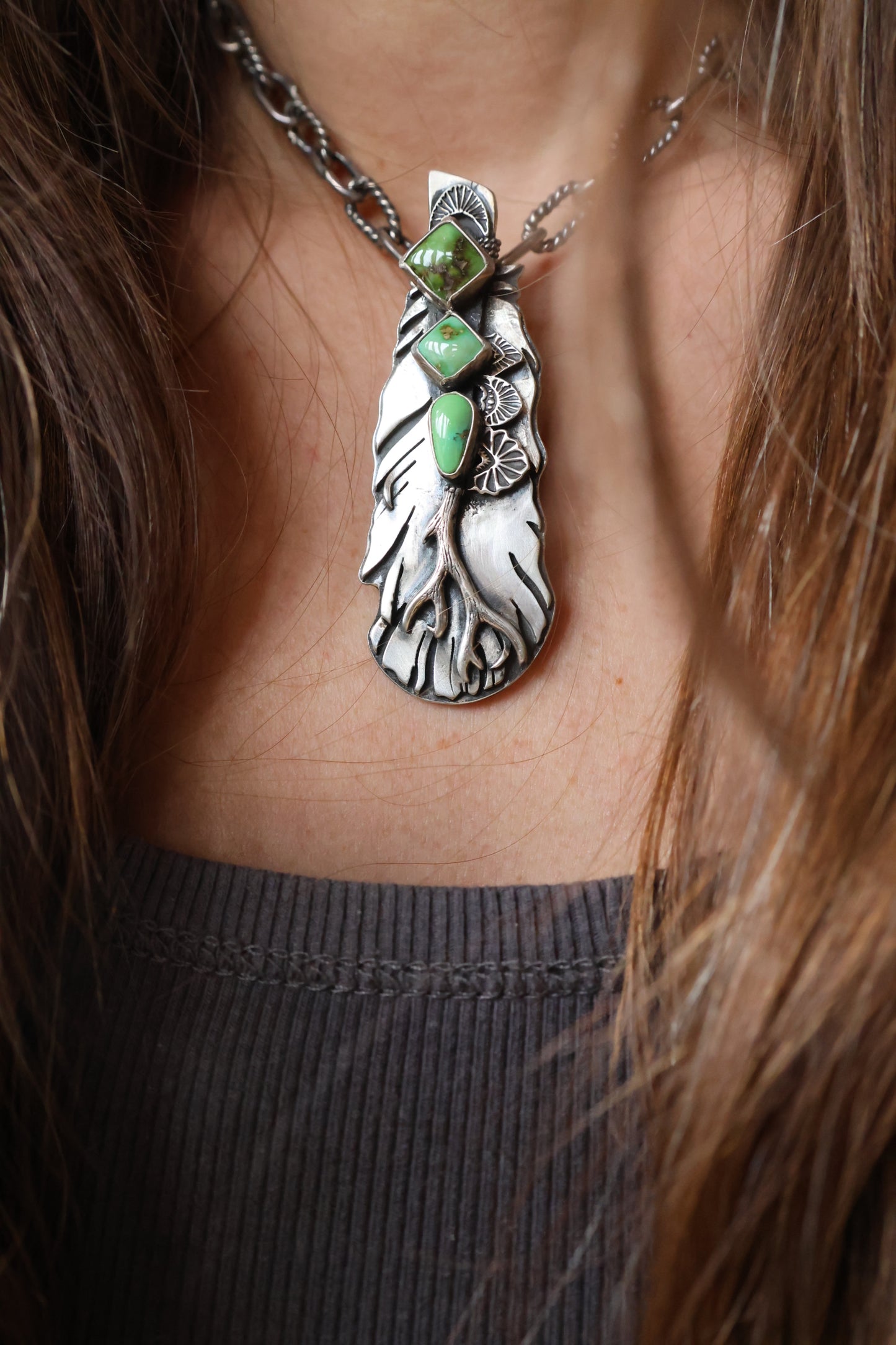 Feather • Sonoran Gold Turquoise Pendant