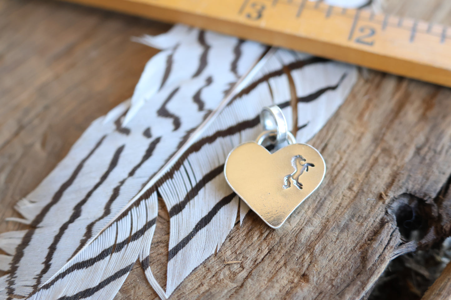 Heart charm sterling silver