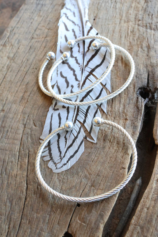 Shiny Sterling silver Charm Cuff (only)