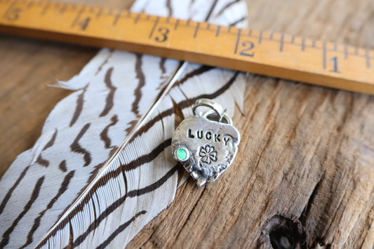 Lucky charm sterling silver with opal doublet