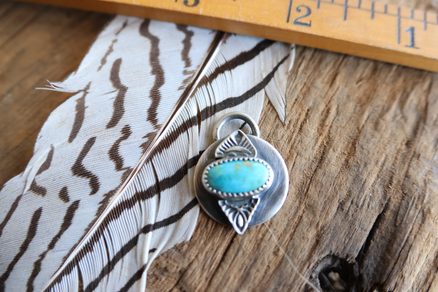 Kingman turquoise charm sterling silver
