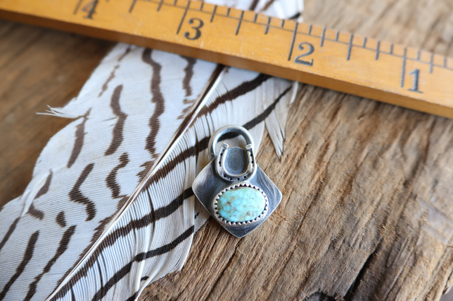 Turquoise mountian charm sterling silver