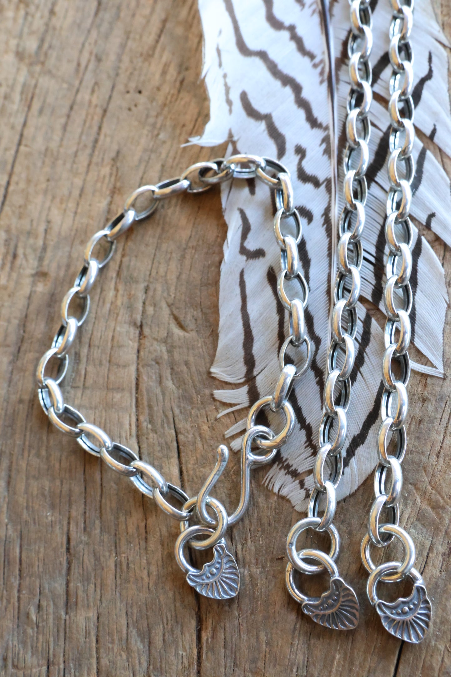 Sterling silver Charm bracelet chain 7”