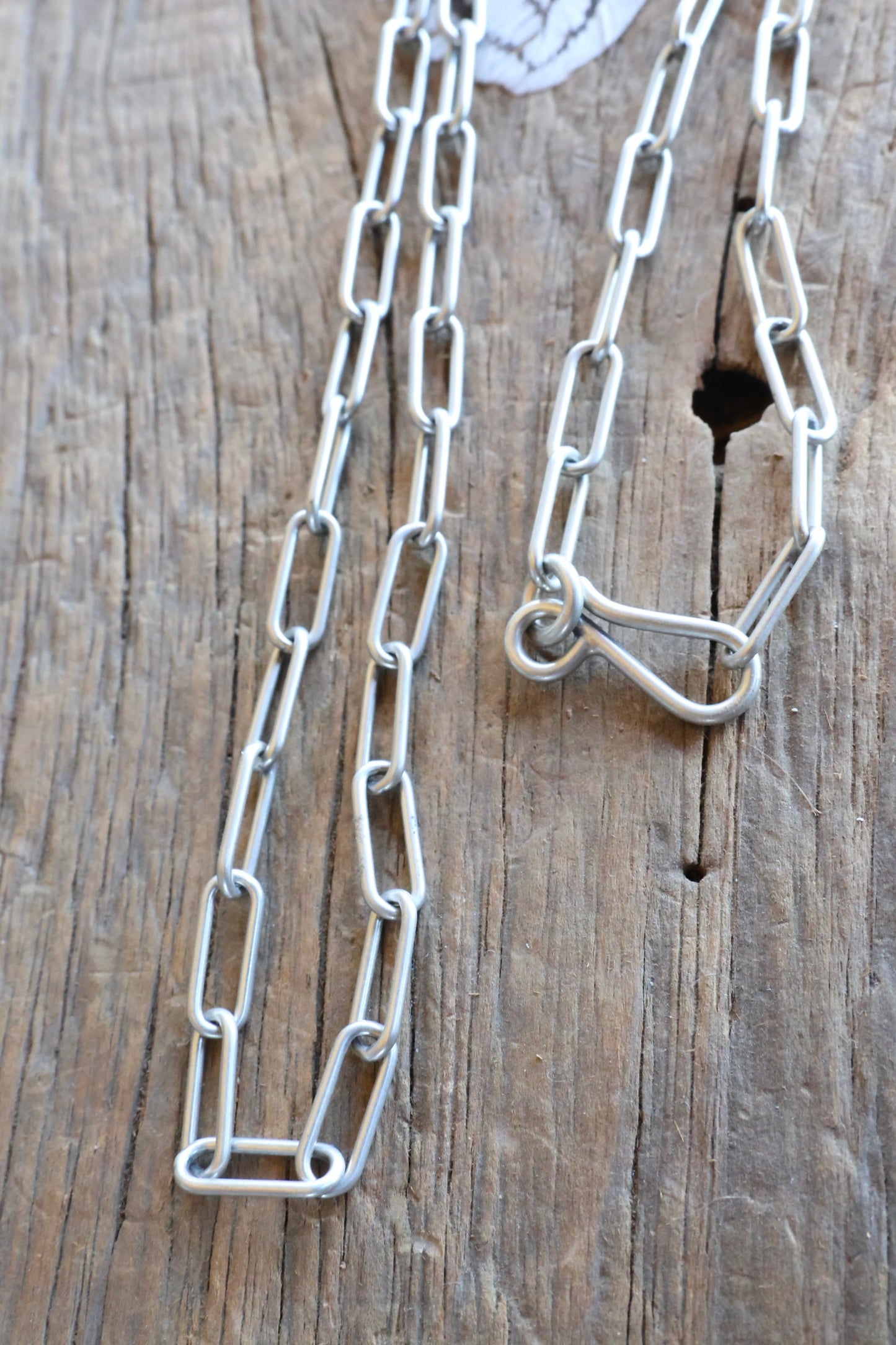 Sterling silver Charm necklace chain 18” paper clip