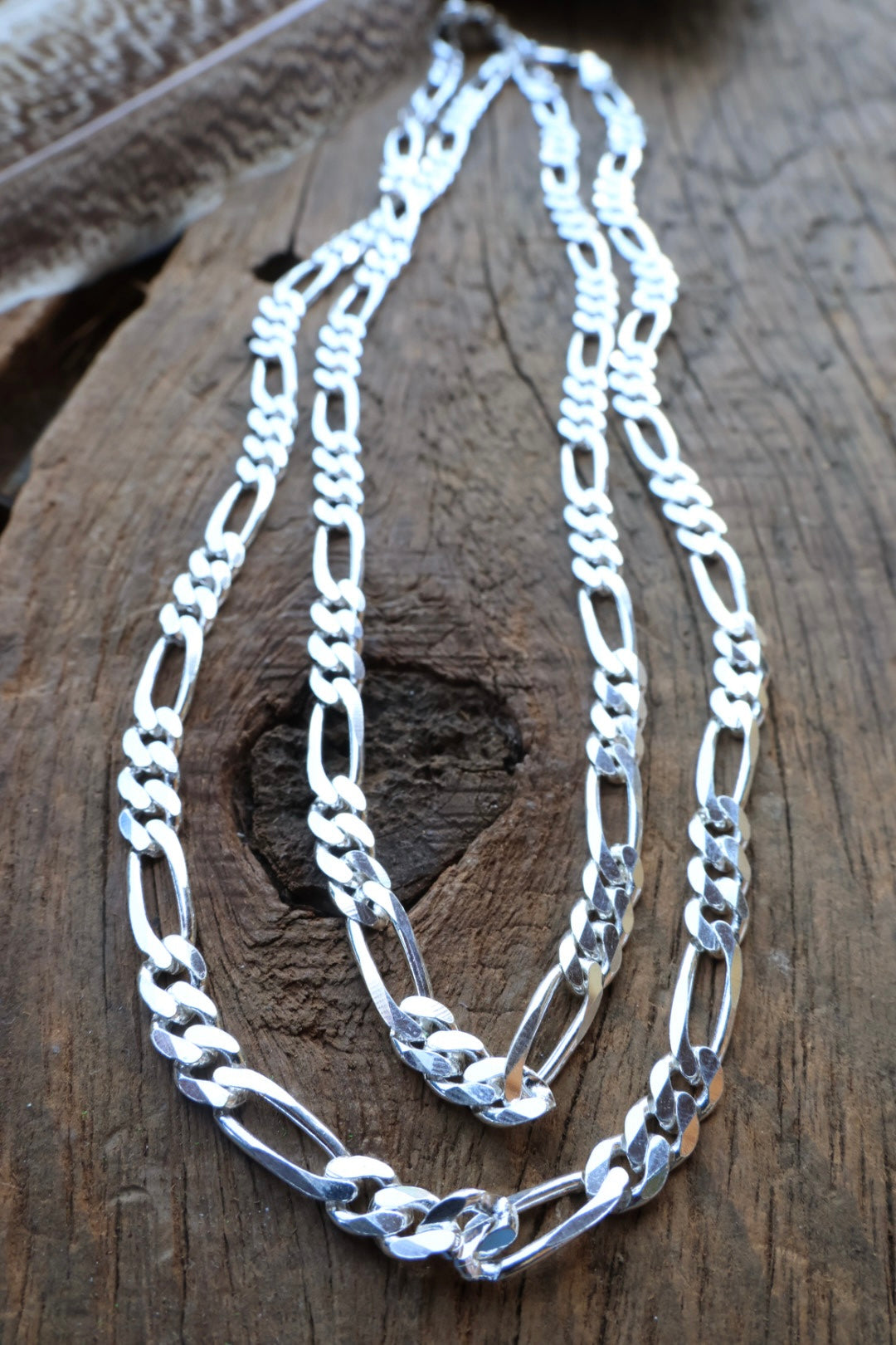 Sterling Silver 50cm Figaro Chain - Made In Italy | Angus & Coote - Foto 8