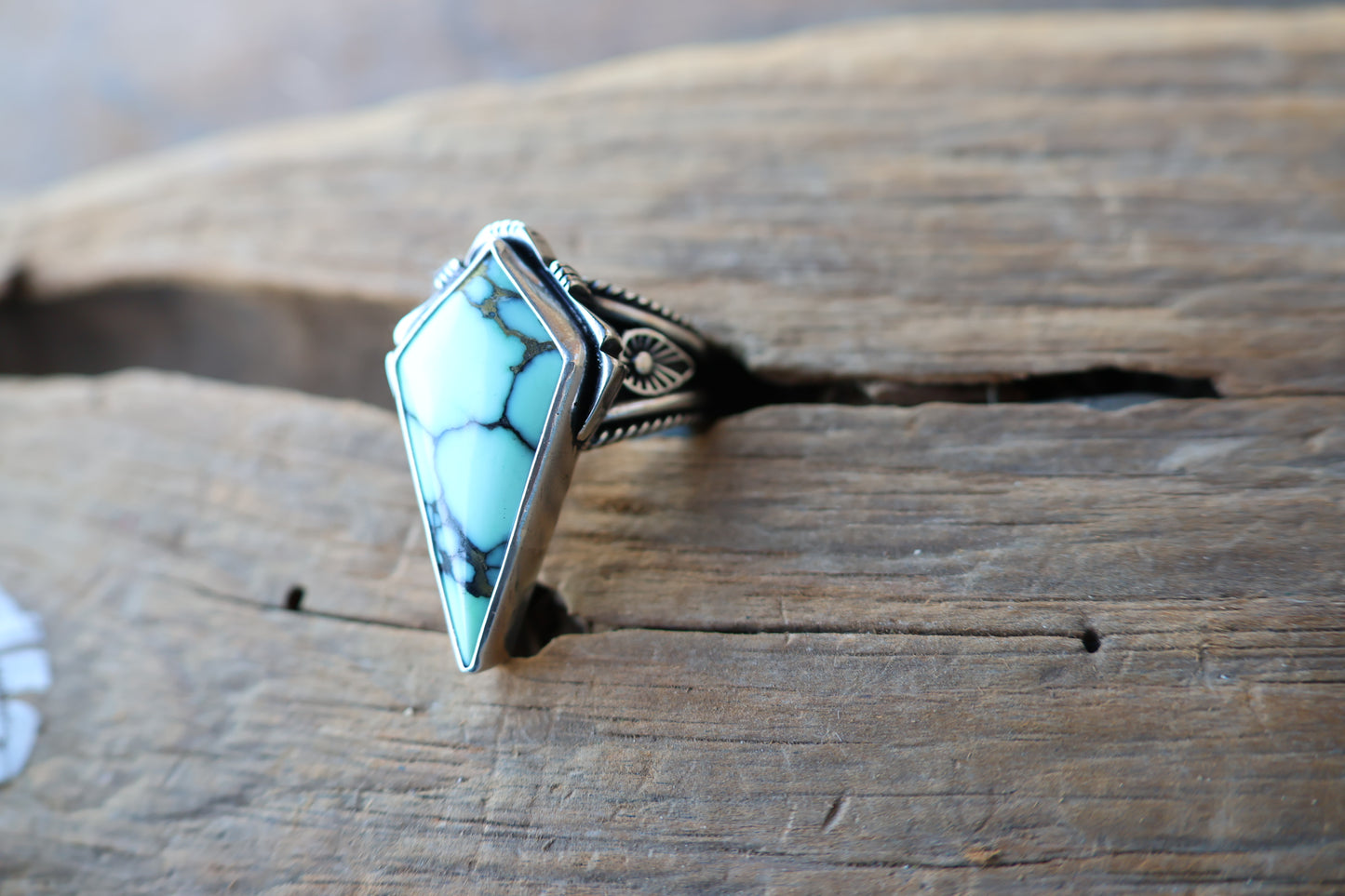 Majestic Angel Wing Variscite Ring Size 8.75