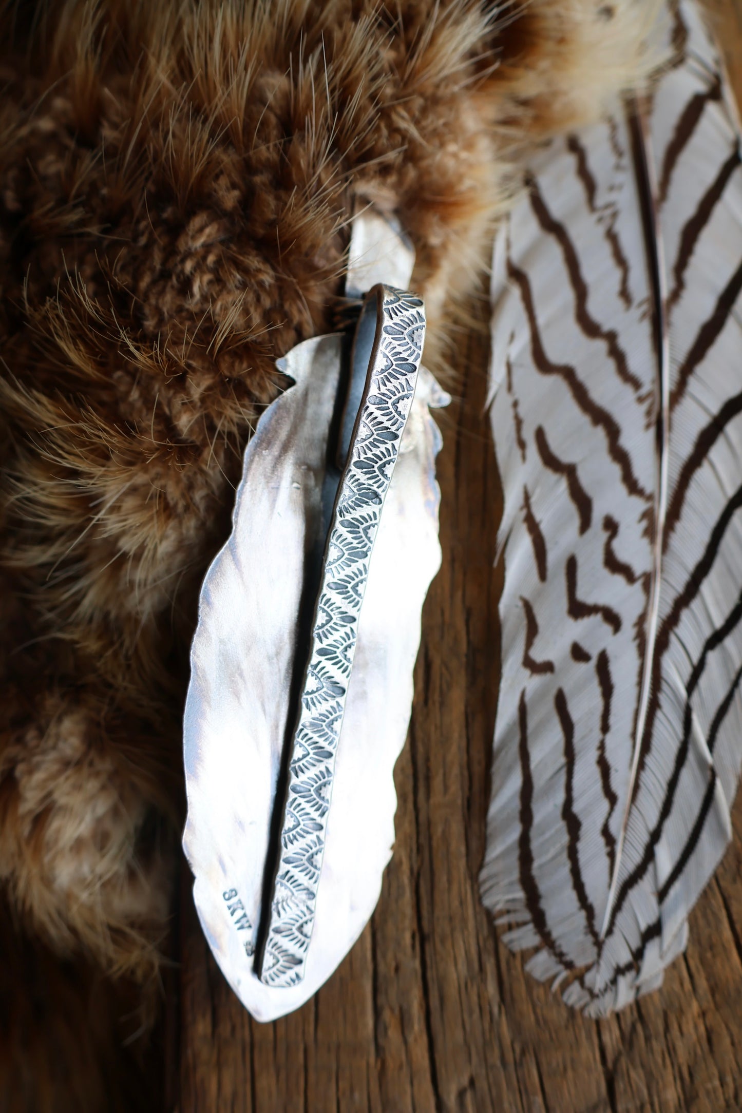 Feather • Elk Ivory and Valley Blue Turquoise Pendant