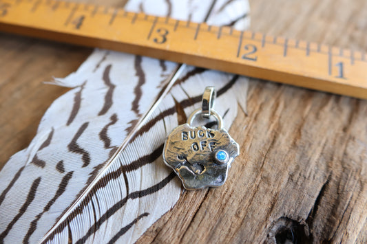 Buck off charm sterling silver with opal doublet