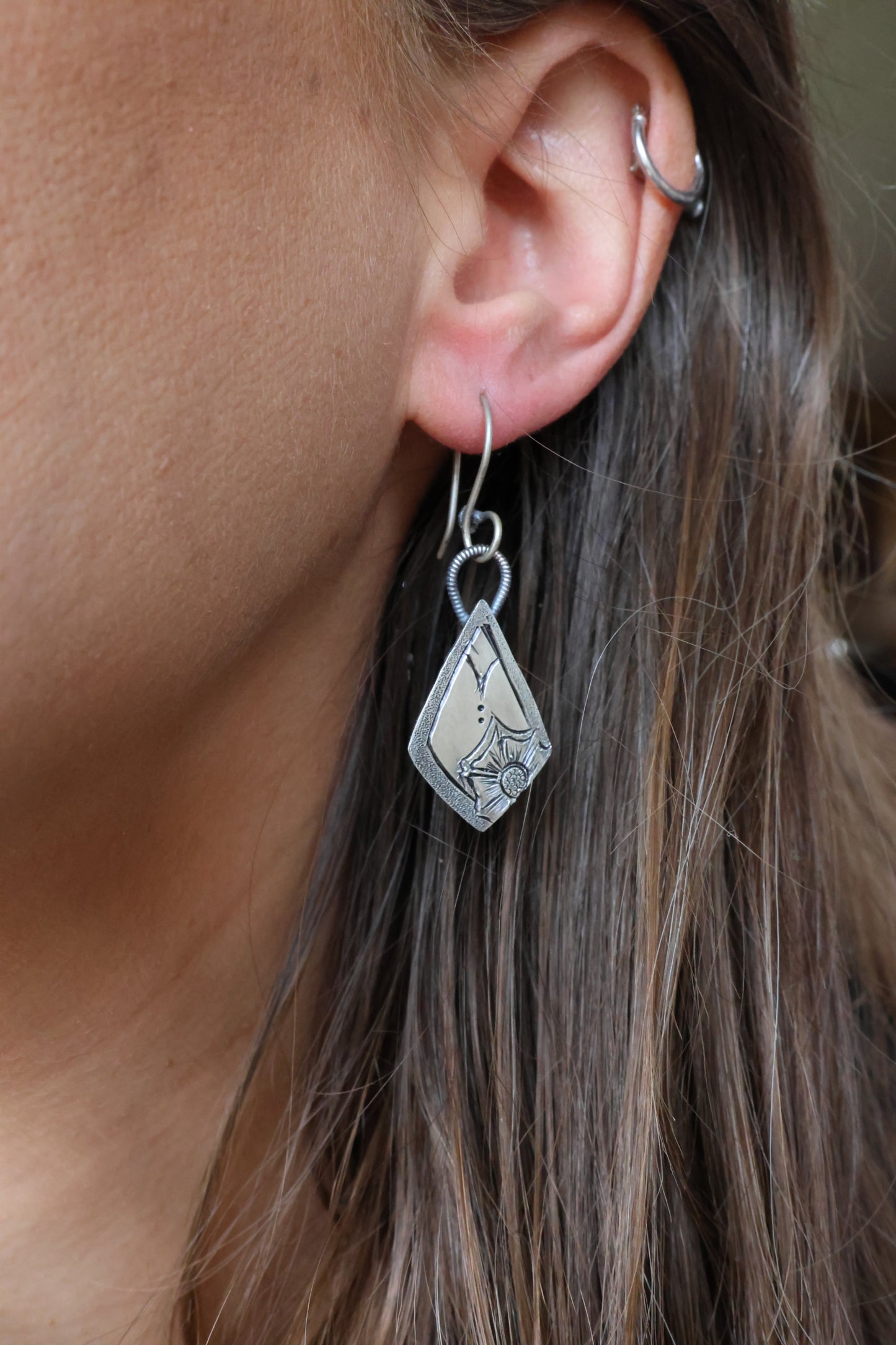 Hand Engraved Dangle Earrings