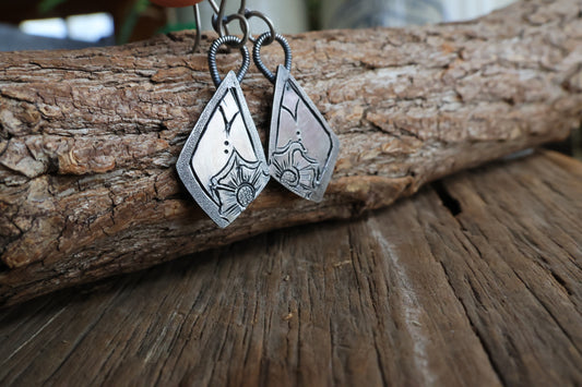 Hand Engraved Dangle Earrings