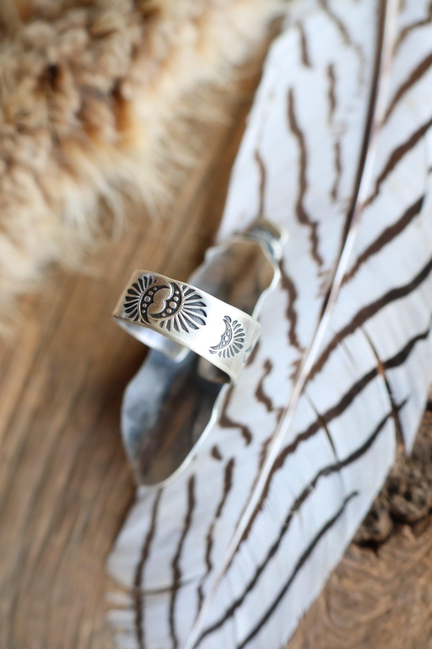 Feather Ring with Sonoran Gold Size 9.5