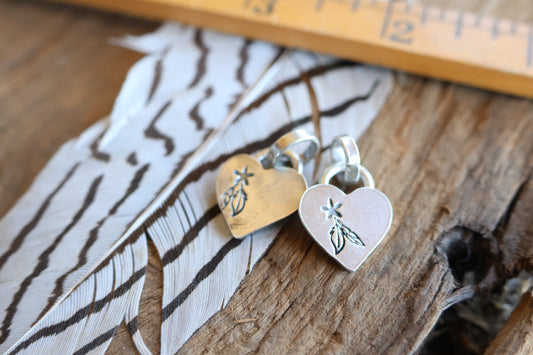 Heart charm sterling silver