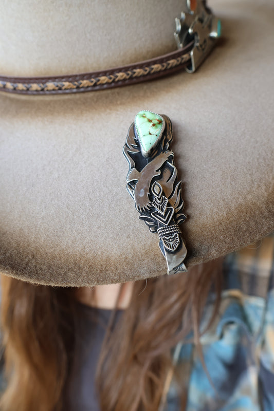 Feather Hat Brim Slider with Royston Turquoise