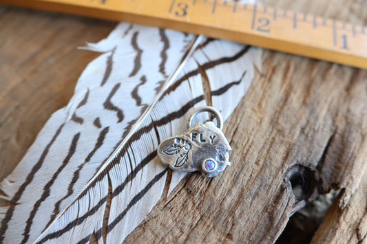 Fly  charm sterling silver with opal doublet