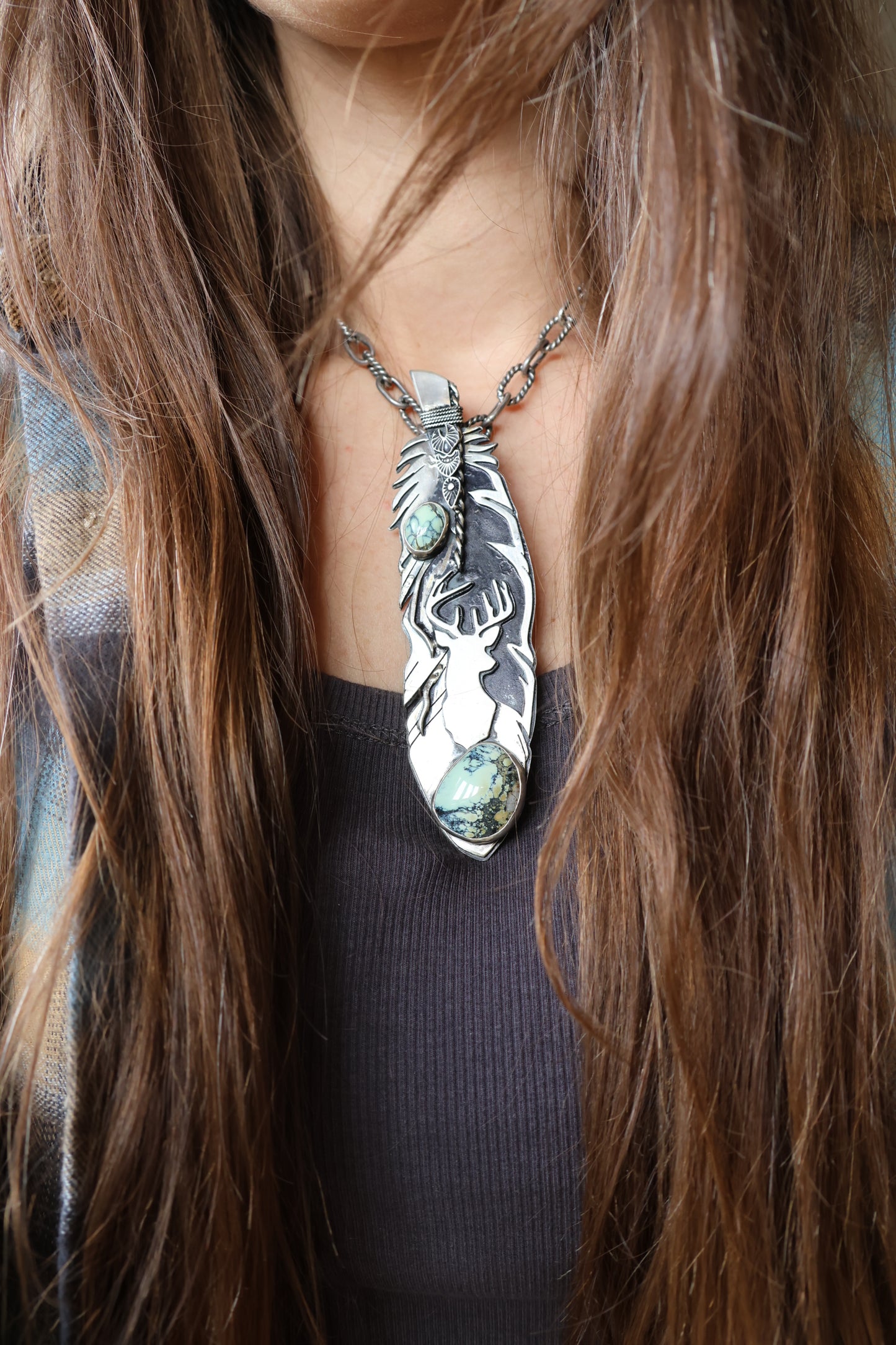 Feather • Price Variscite Pendant