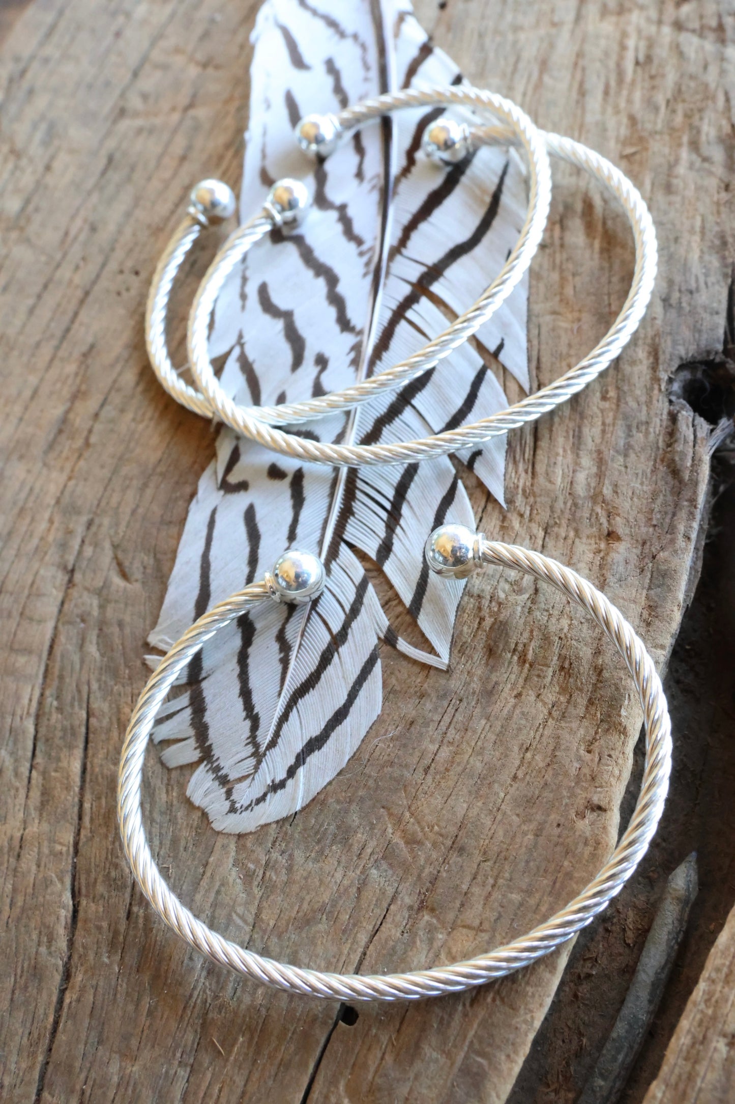 Shiny Sterling silver Charm Cuff (only)