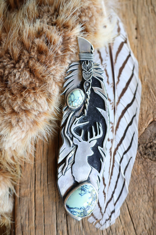 Feather • Price Variscite Pendant