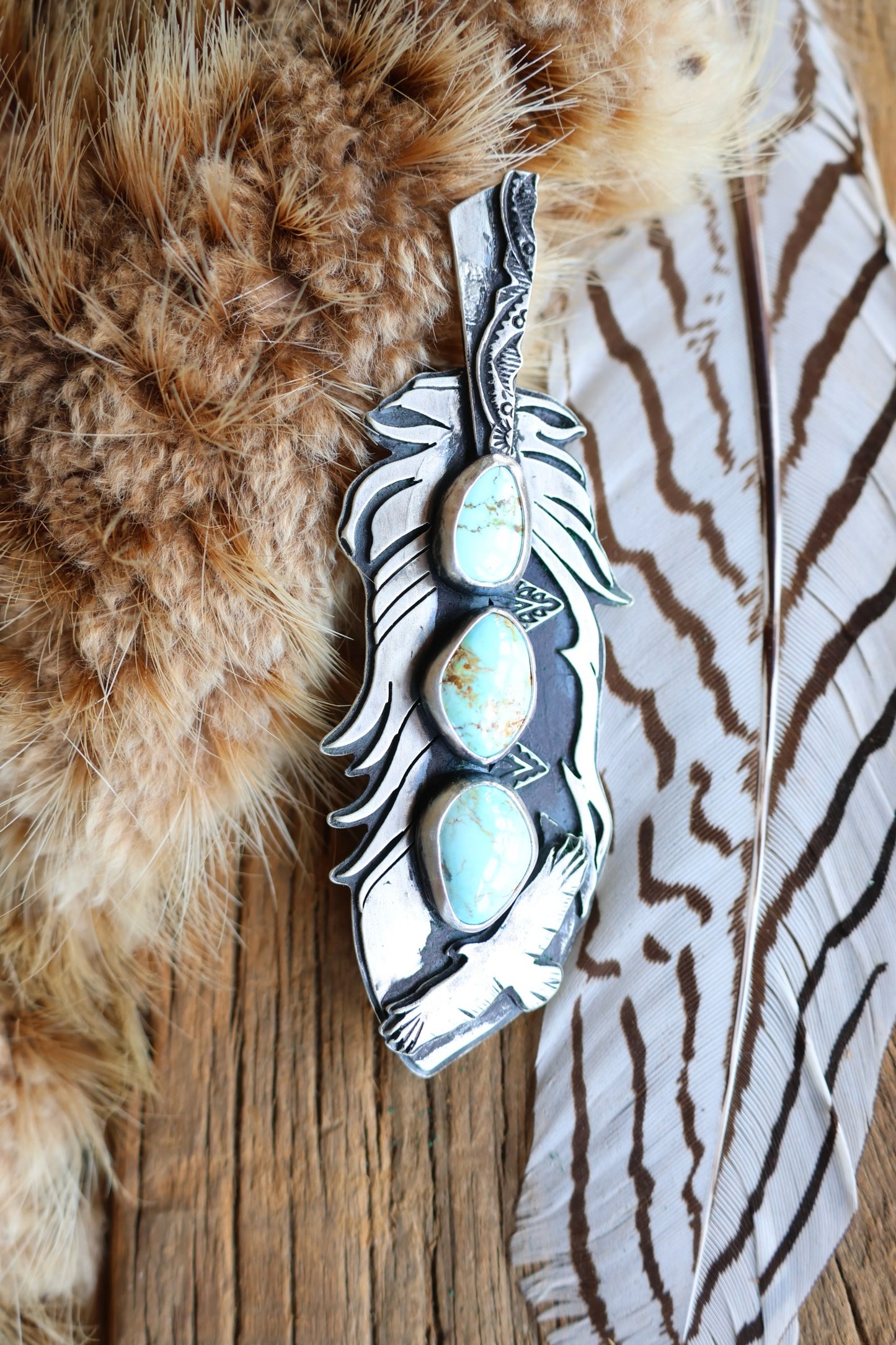 Feather • Valley Blue Turquoise Pendant