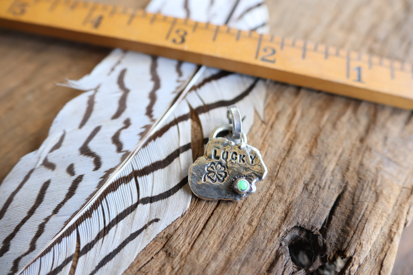 Lucky charm sterling silver with opal doublet