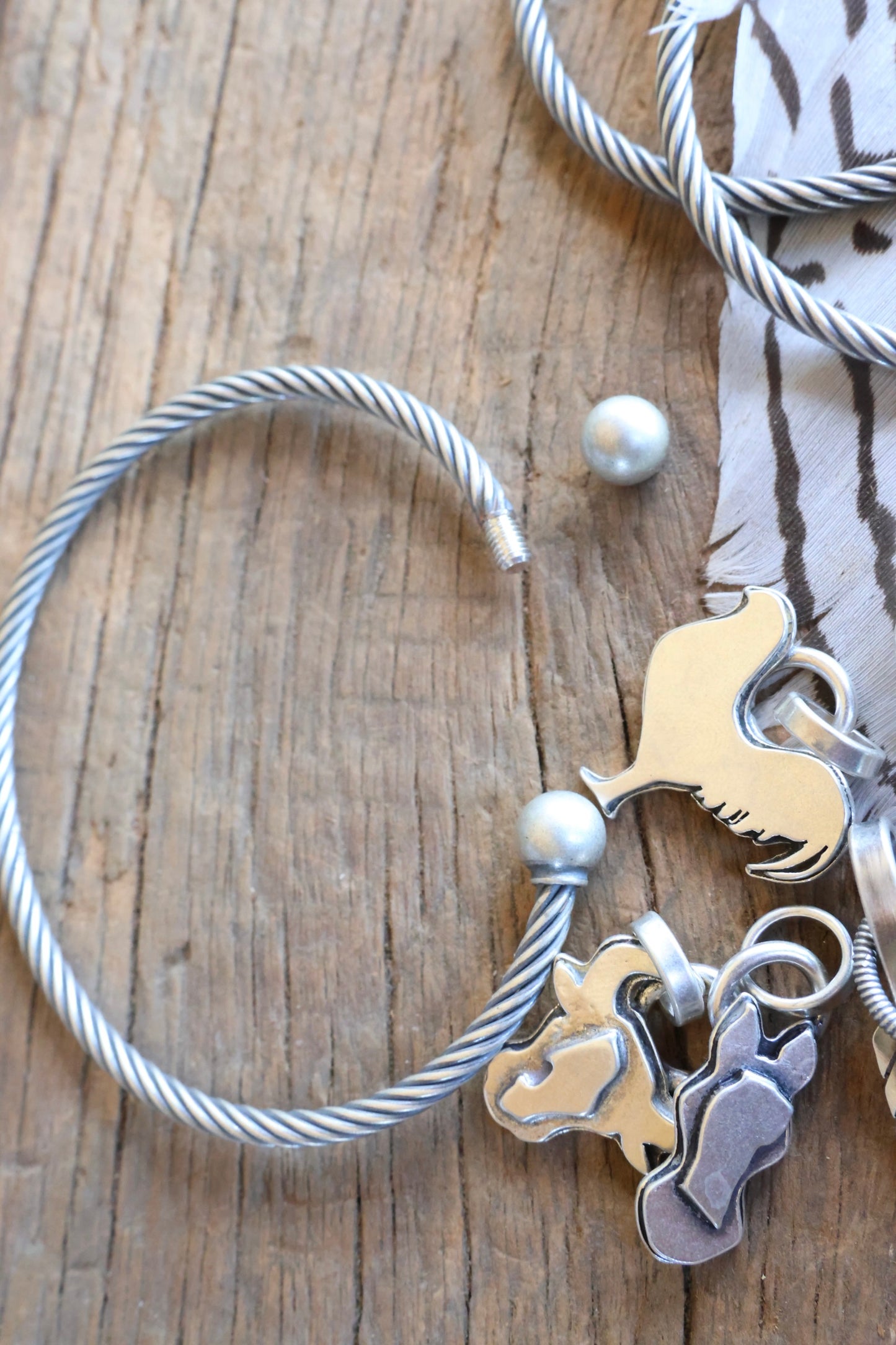 Patina Sterling silver Charm Cuff (only)