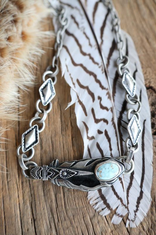 Valley Blue Feather Choker