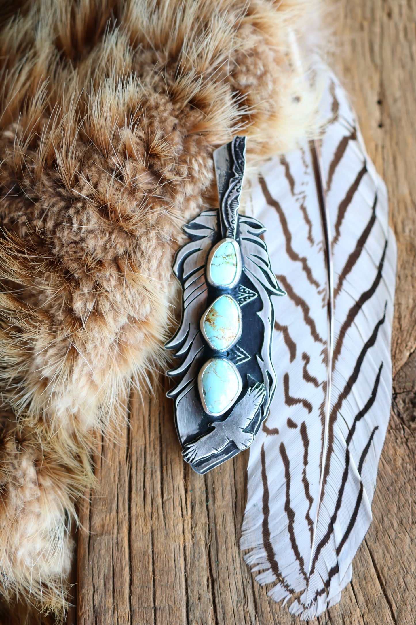 Feather • Valley Blue Turquoise Pendant