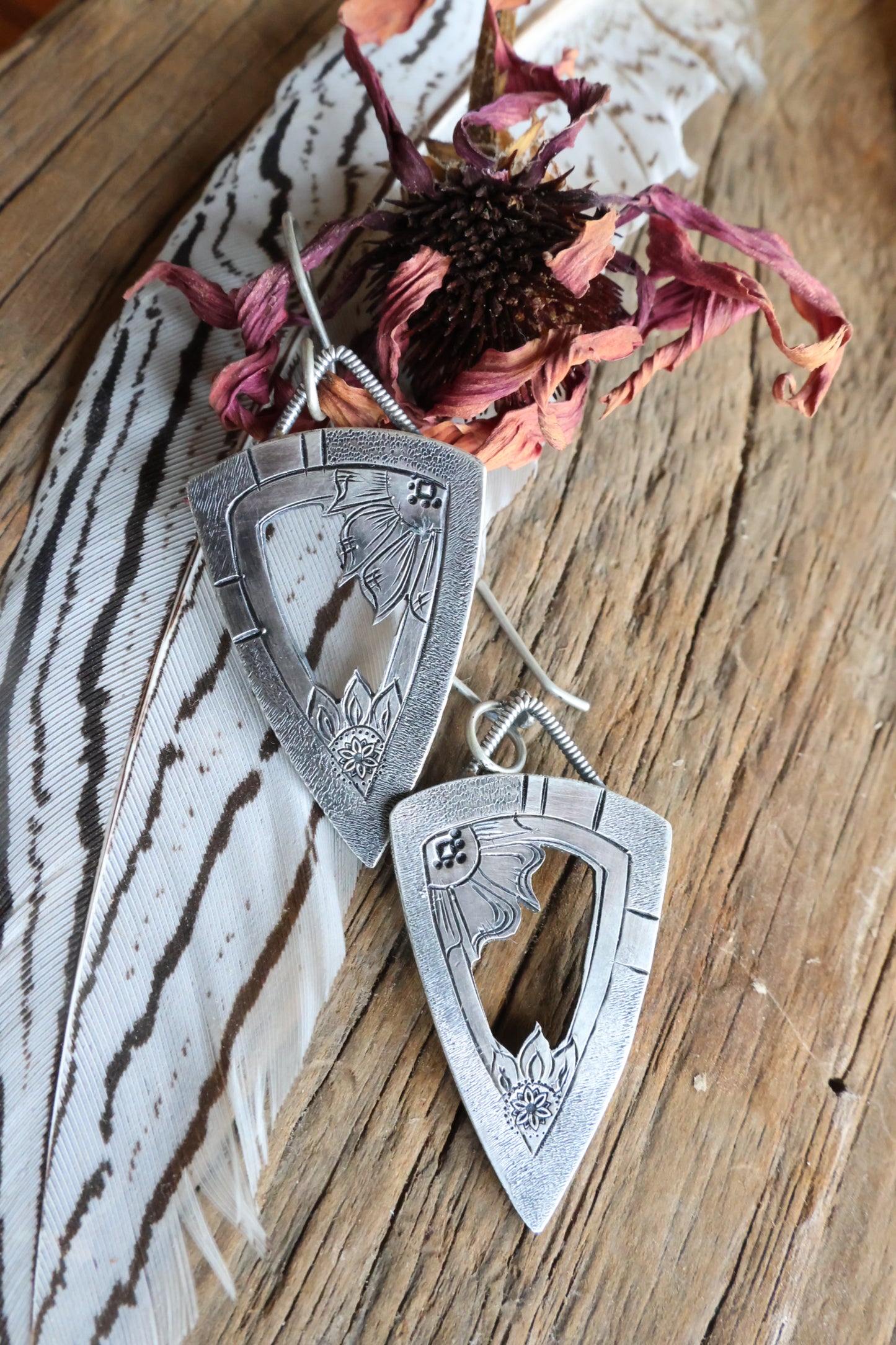 Hand Engraved Dangle Earrings