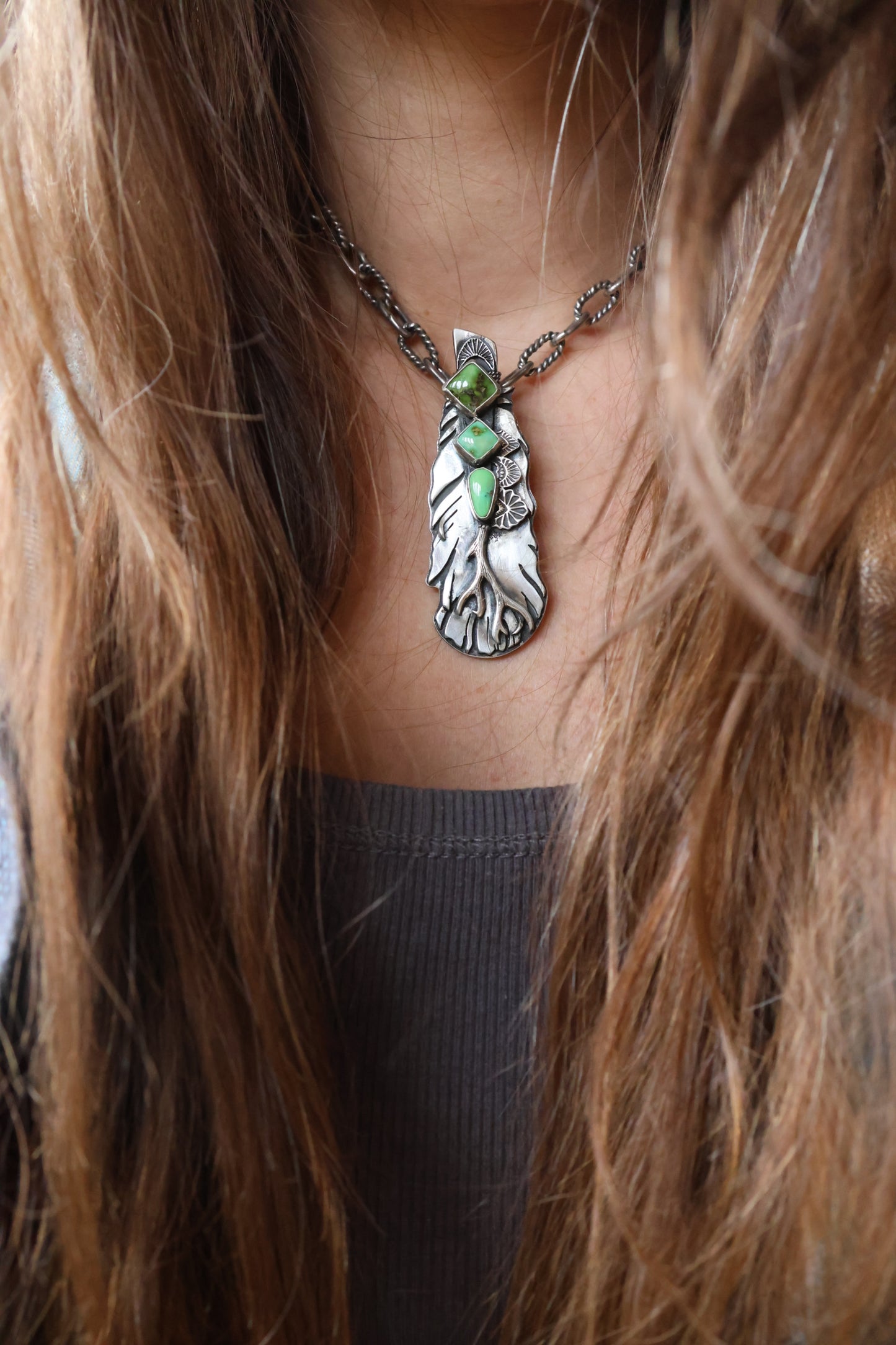 Feather • Sonoran Gold Turquoise Pendant