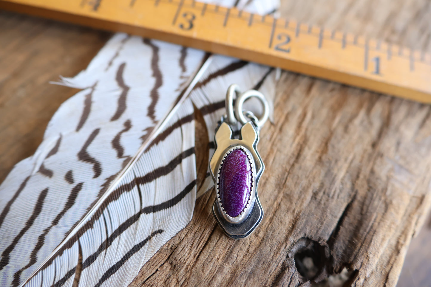 Purple horse charm sterling silver