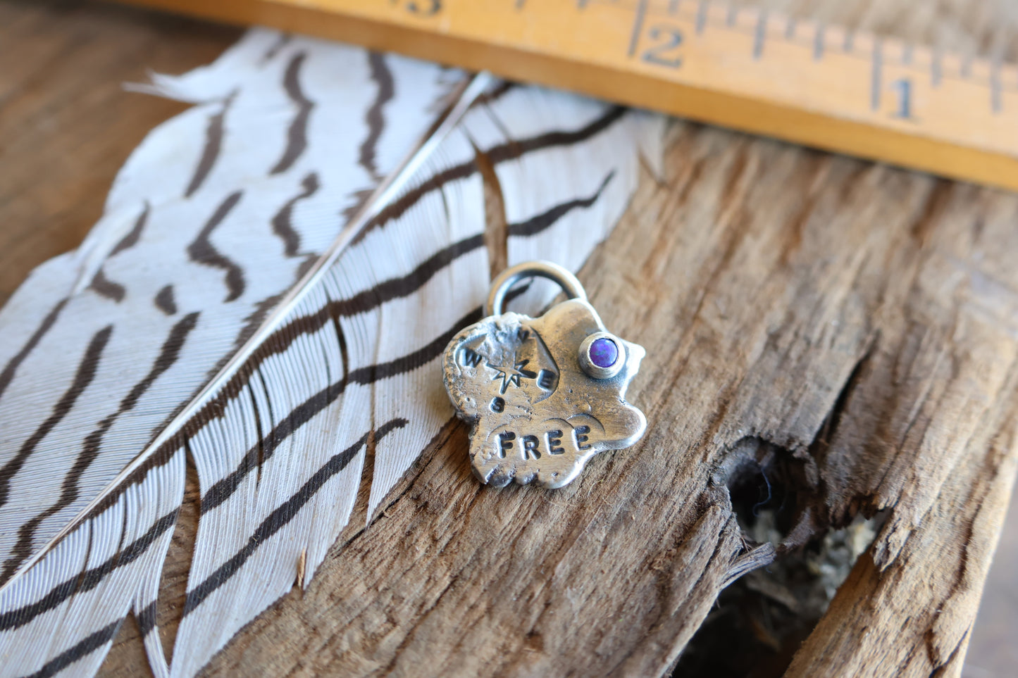 Free charm sterling silver with opal doublet