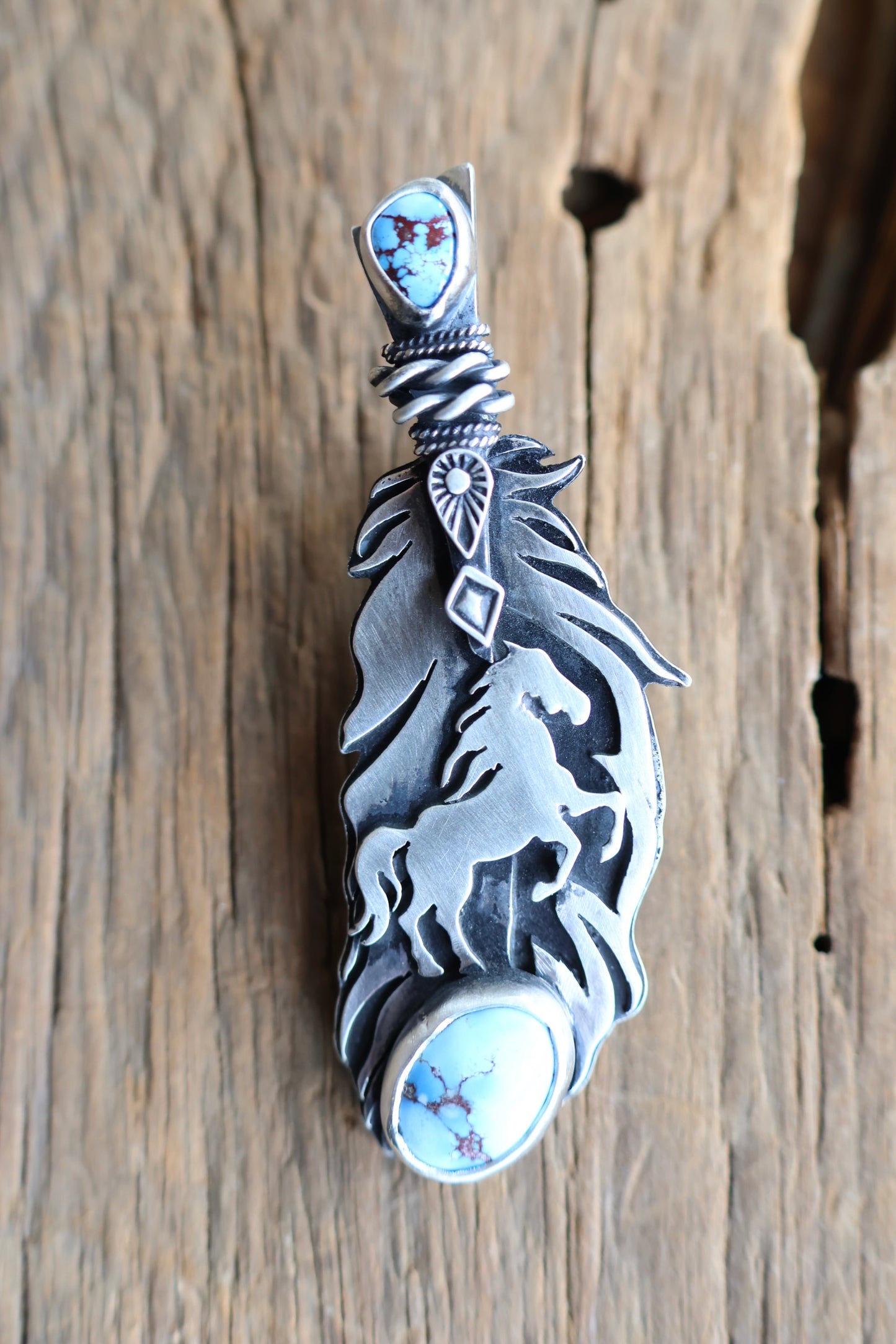 Feather • Golden Hills Turquoise Pendant