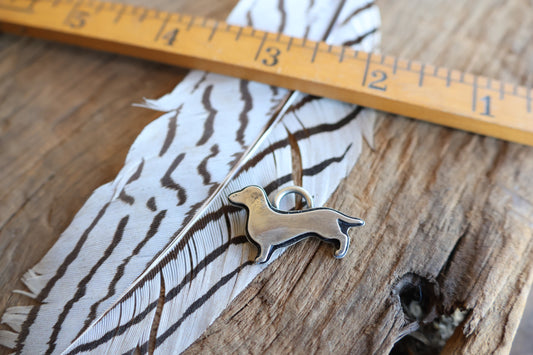 Dachshund charm sterling silver