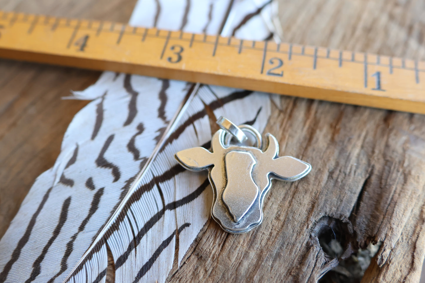 Cow charm sterling silver