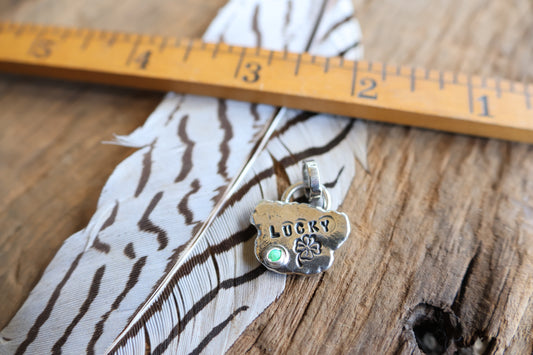 Lucky charm sterling silver with opal doublet