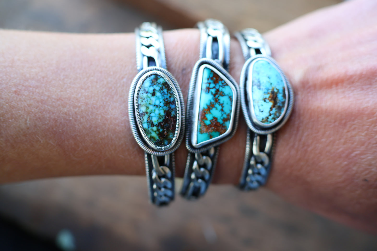 Rattle Snake Turquoise Hardware Cuff
