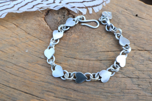 Heart Chain Sterling silver Bracelet