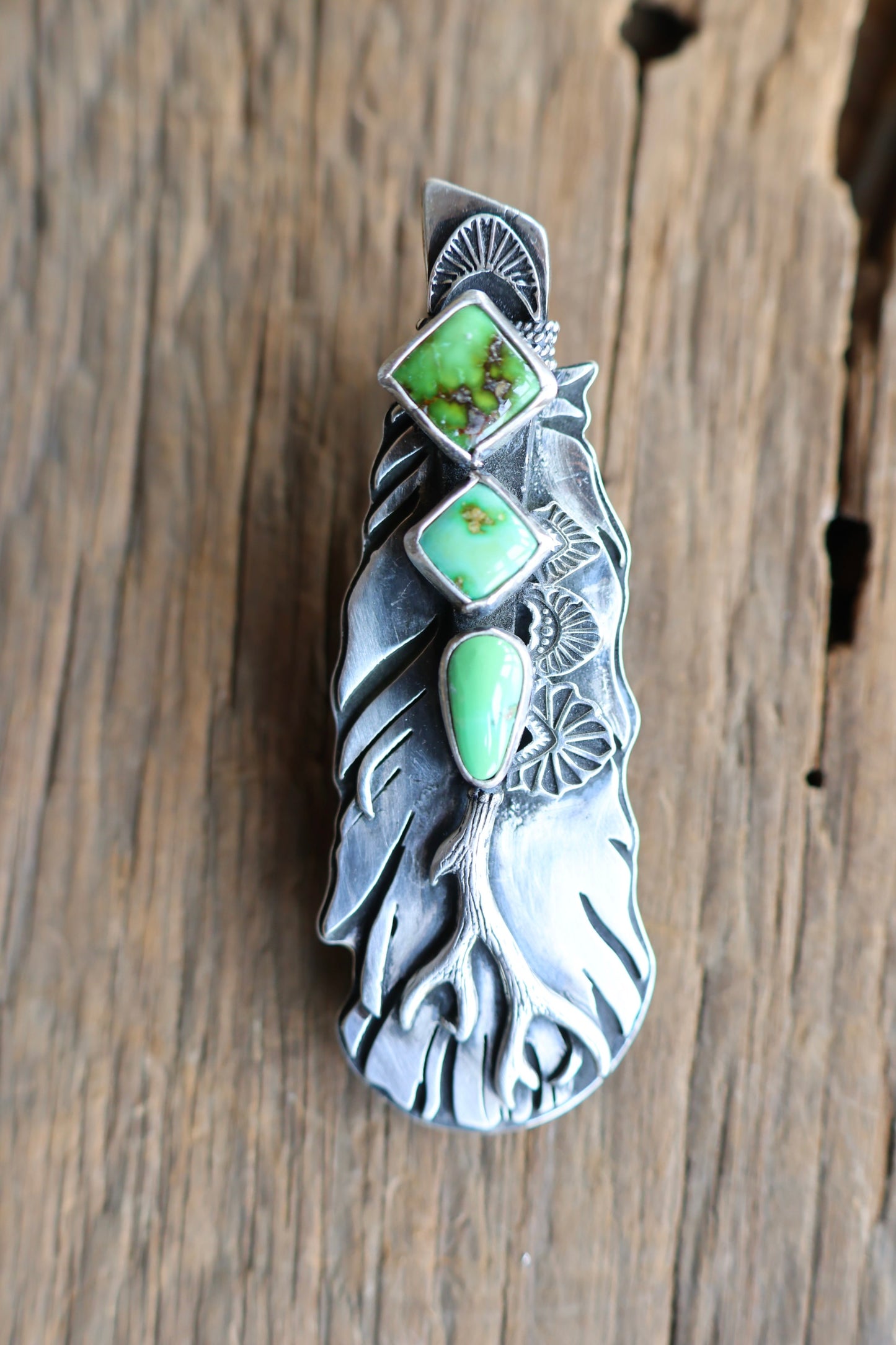 Feather • Sonoran Gold Turquoise Pendant