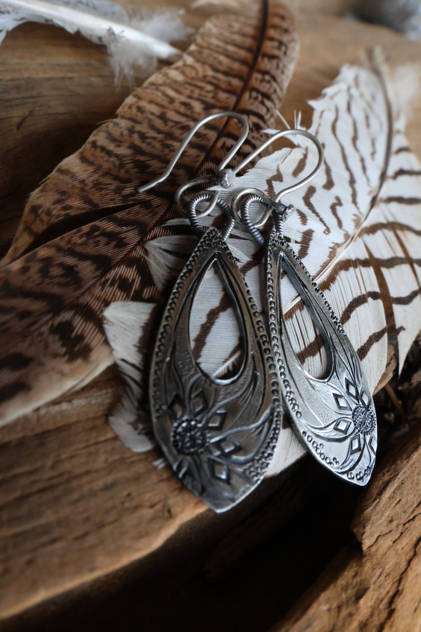 Hand Engraved Dangle Earrings