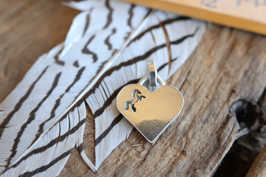 Heart charm sterling silver