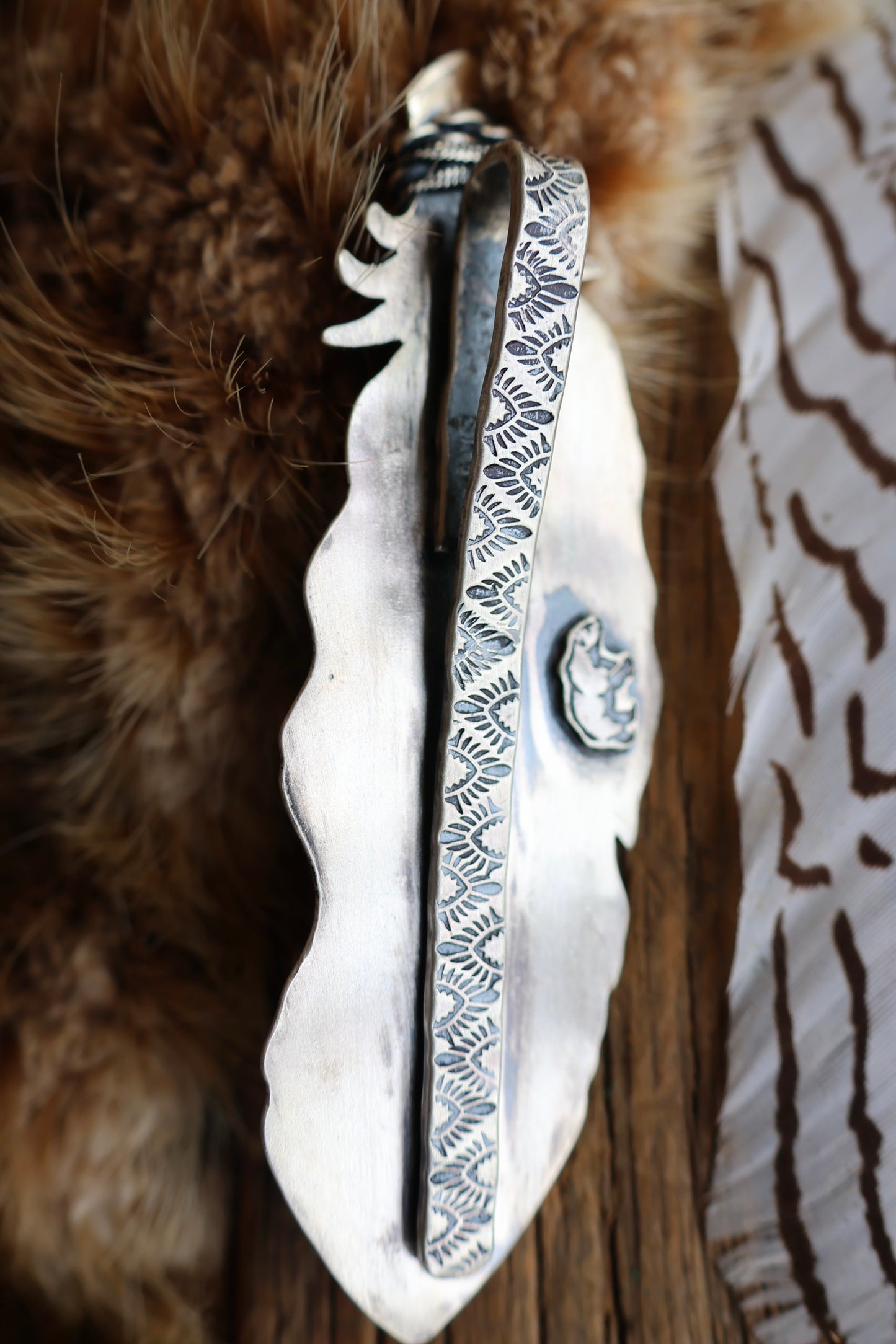 Feather • Bear Claw Royston Turquoise Pendant